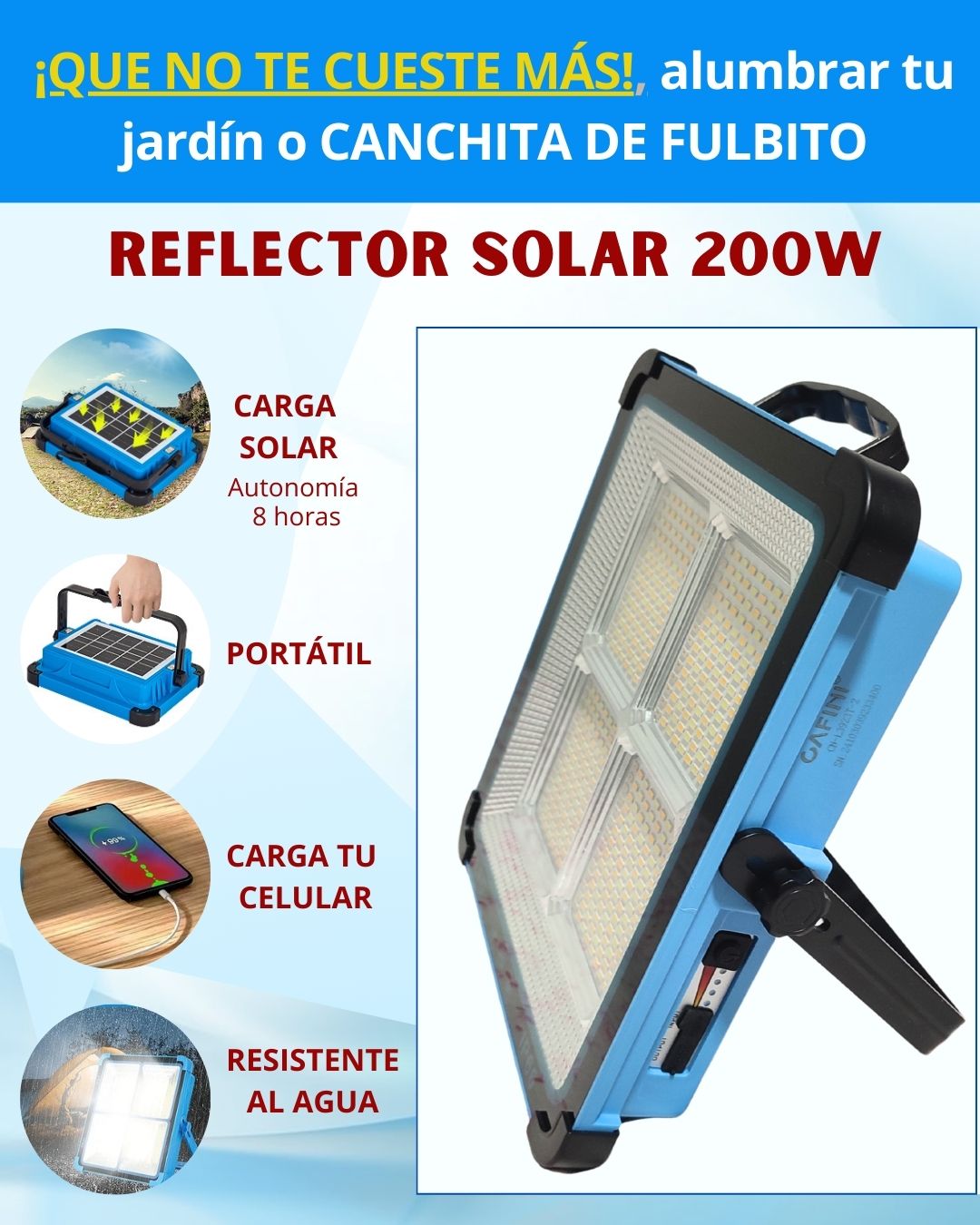 REFLECTOR SOLAR 200W